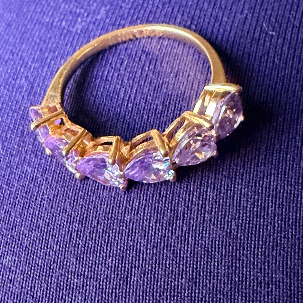 18k gold Tiffany style Amethyst Ring